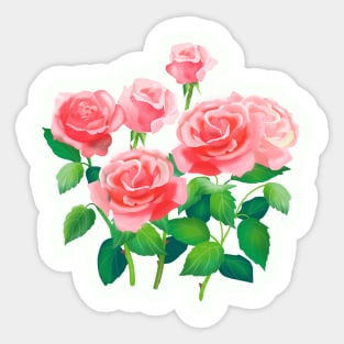 english pink roses Sticker